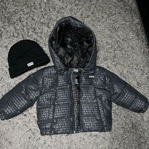 Kith Kids Puffer Jacket in Black and Gray